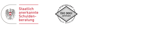 Logo Staatlich anerkannt Schuldenberatung und ISO 9001 Zertifizierung