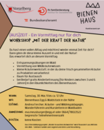 Plakat zum Workshop "Mit der Kraft der Natur"